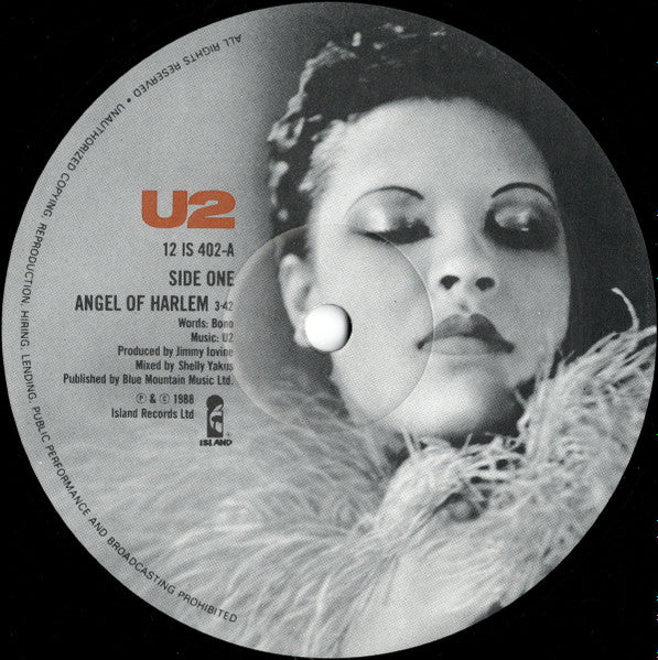 U2 - Angel Of Harlem - Used Vinyl Record 12" image 3