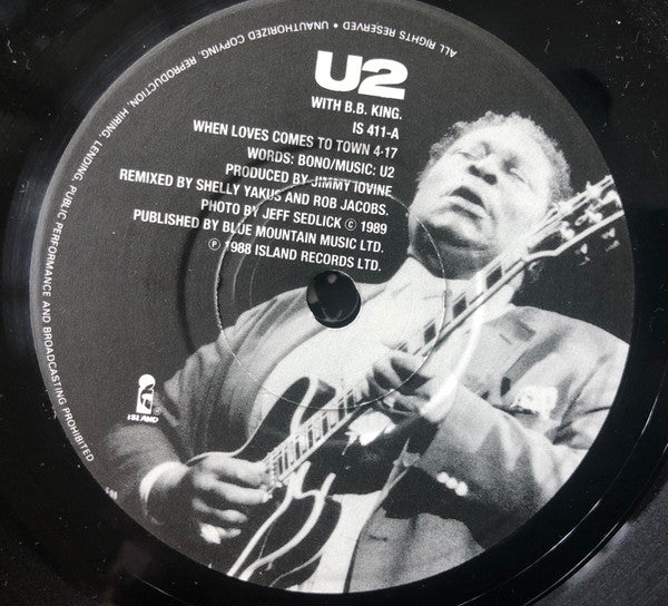 U2 - When Love Comes To Town - Used Vinyl Record 7" image 3