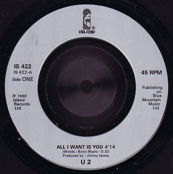 U2 - All I Want Is You - Used Vinyl Record 7" image 3