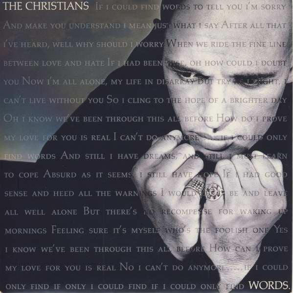 Christians - Words - Used Vinyl Record 7" image 1