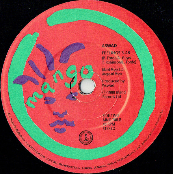Aswad - On And On - Used Vinyl Record 7" image 8
