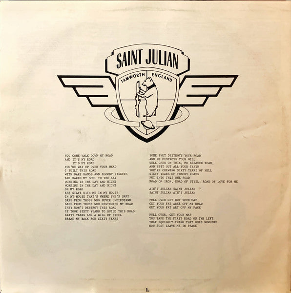 Julian Cope - Saint Julian - Used Vinyl Record image 4