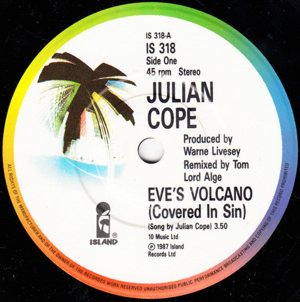 Julian Cope - Eve's Volcano 'Covered In Sin' - Used Vinyl Record 7" image 3