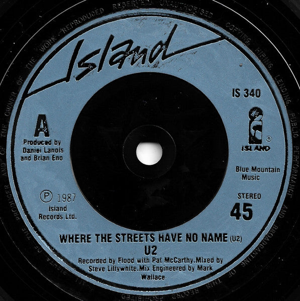 U2 - Where The Streets Have No Name - Used Vinyl Record 7" image 7