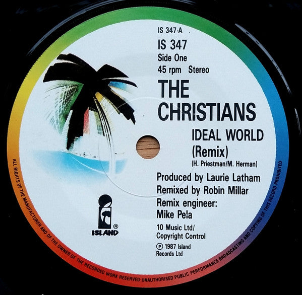 Christians - Ideal World (Remix) - Used Vinyl Record 7" image 3
