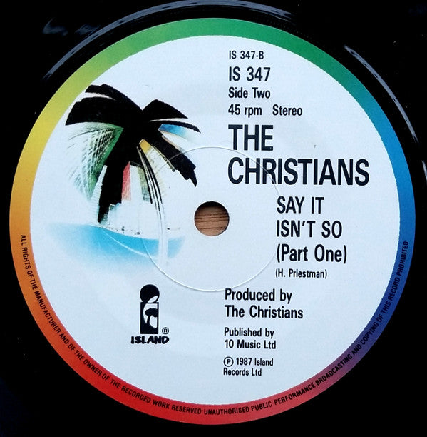 Christians - Ideal World (Remix) - Used Vinyl Record 7" image 4