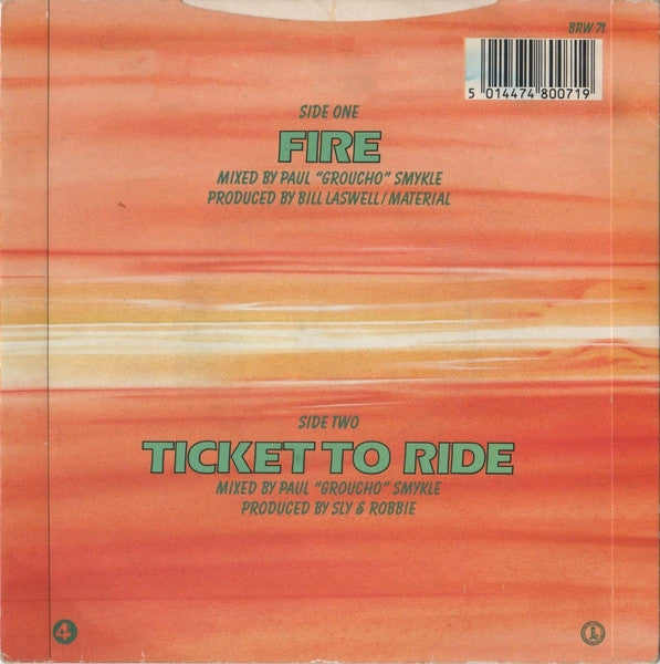 Sly & Robbie - Fire - Used Vinyl Record 7" image 2