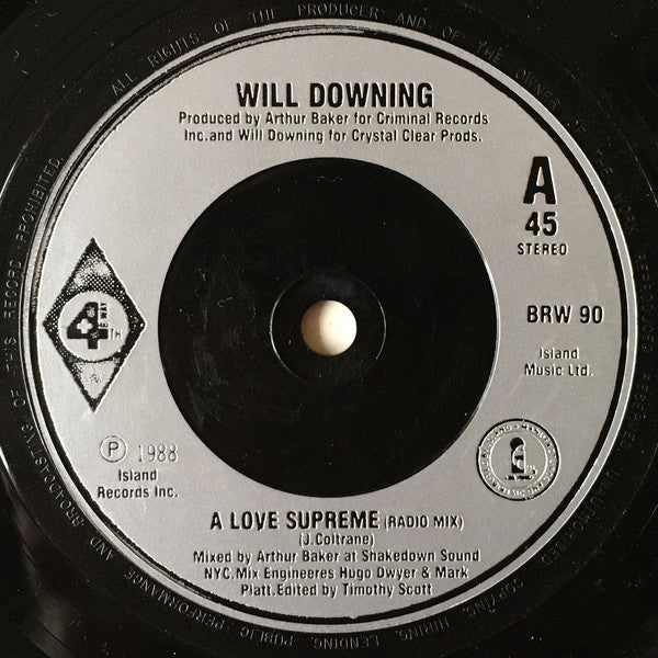 Will Downing - A Love Supreme - Used Vinyl Record 7" image 3