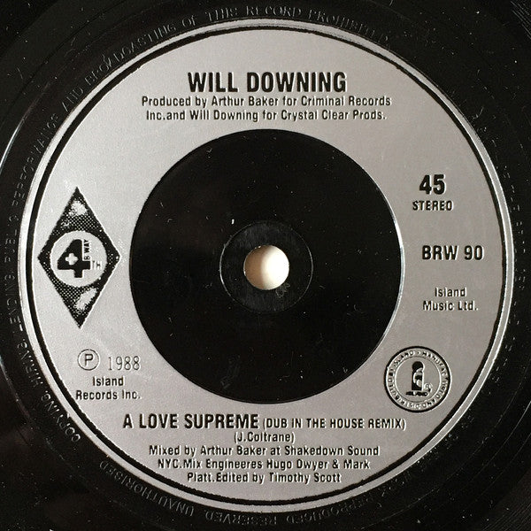 Will Downing - A Love Supreme - Used Vinyl Record 7" image 4