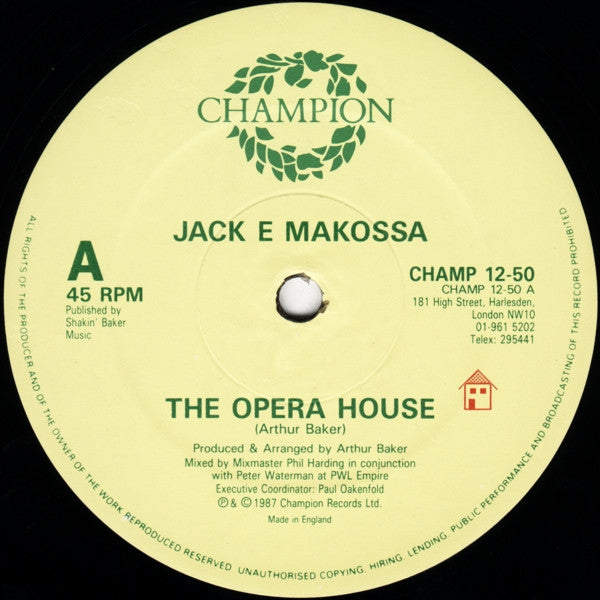 Jack E Makossa - Opera House - Used Vinyl Record 12" image 3