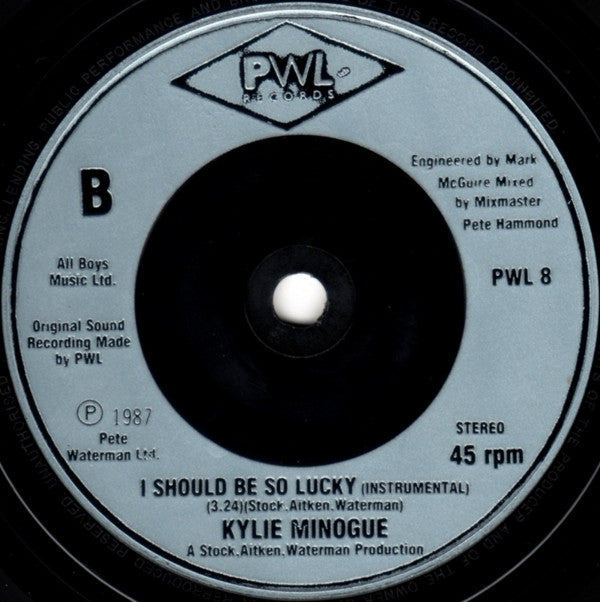 Kylie Minogue - I Should Be So Lucky - Used Vinyl Record 7" image 4