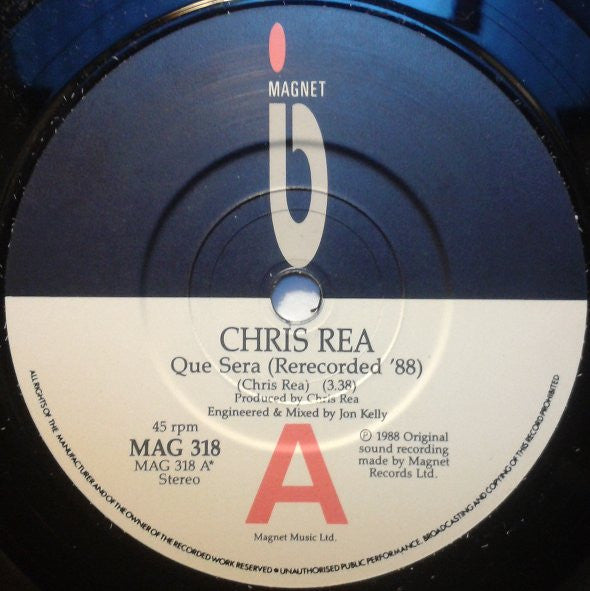 Chris Rea - Que Sera - Used Vinyl Record 7" image 3
