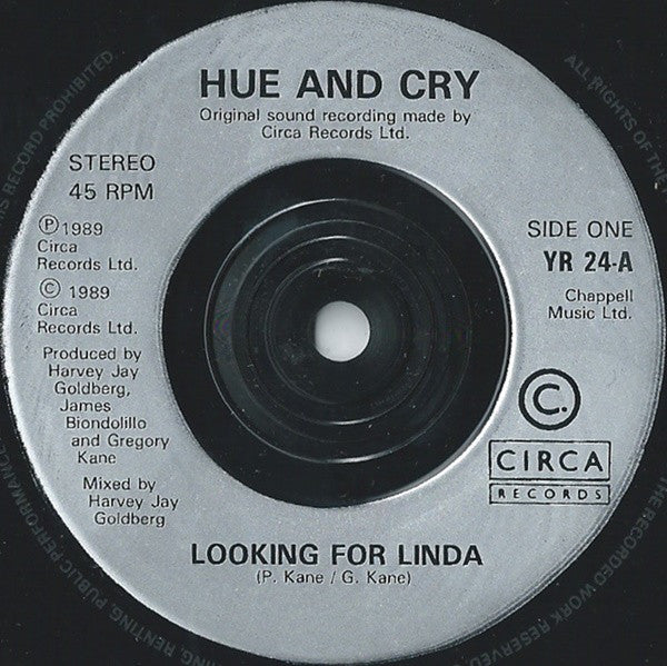 Hue & Cry - Looking For Linda - Used Vinyl Record 7" image 2