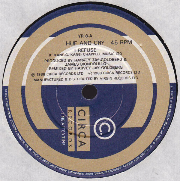Hue & Cry - I Refuse - Used Vinyl Record 7" image 7