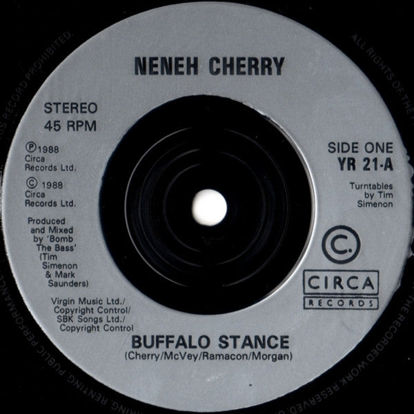 Neneh Cherry - Buffalo Stance - Used Vinyl Record 7" image 3