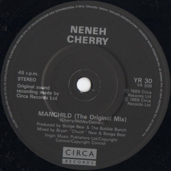 Neneh Cherry - Manchild - Used Vinyl Record 7" image 4