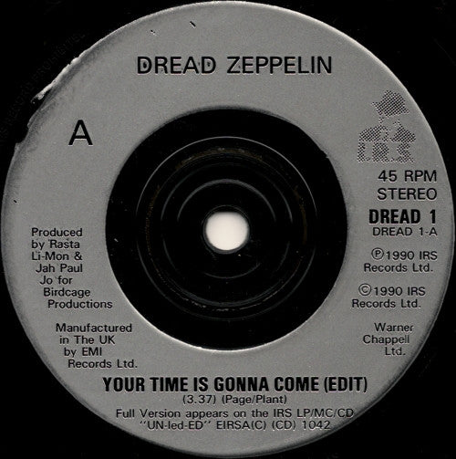 Dread Zeppelin - Your Time Is Gonna Come - Used Vinyl Record 7" image 7