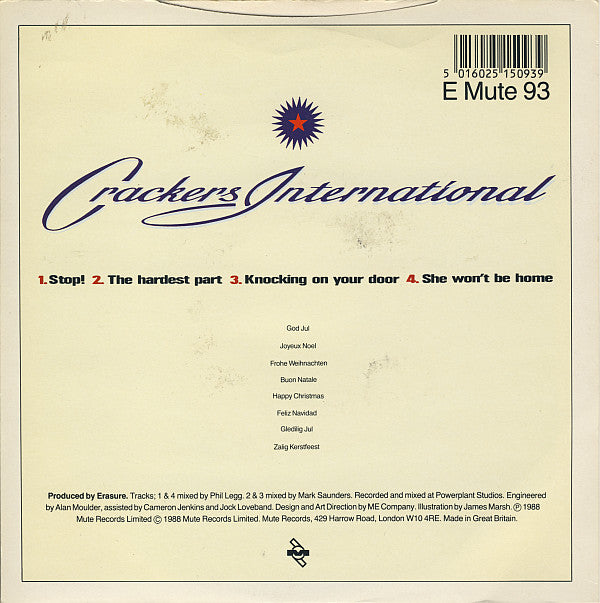 Erasure - Crackers International - Used Vinyl Record 7" image 2