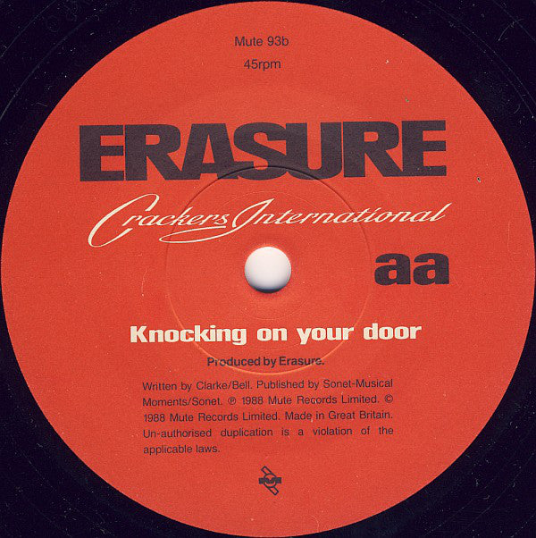 Erasure - Crackers International - Used Vinyl Record 7" image 8