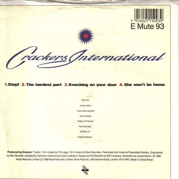 Erasure - Crackers International - Used Vinyl Record 7" image 2