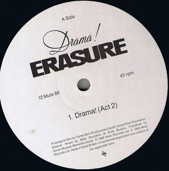 Erasure - Drama! - Used Vinyl Record 12" image 3