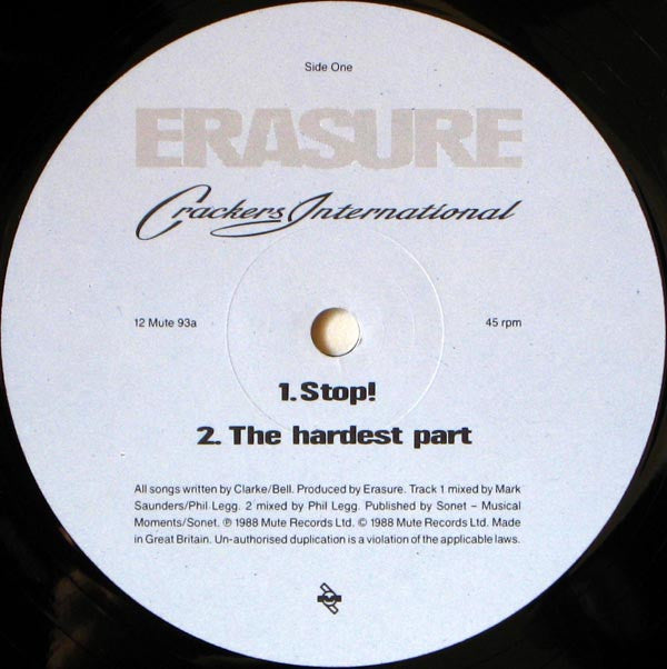 Erasure - Crackers International - Used Vinyl Record 12" image 3