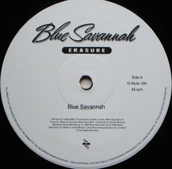Erasure - Blue Savannah - Used Vinyl Record 12" image 3