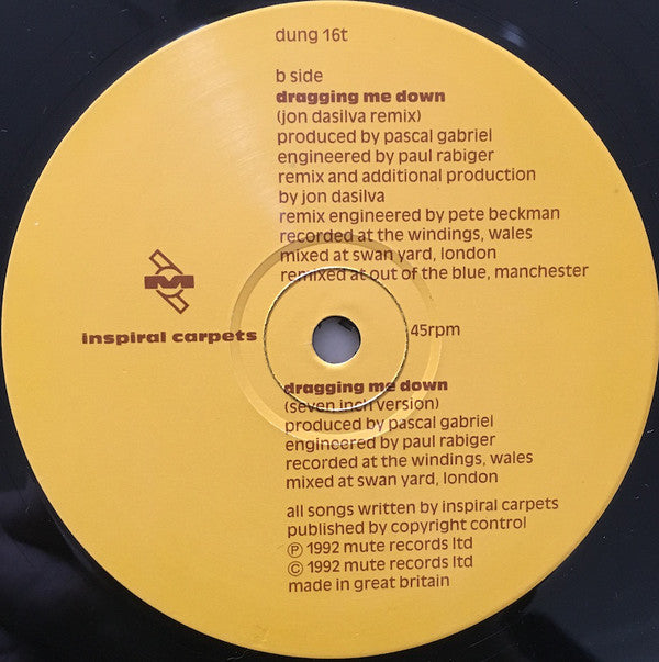 Inspiral Carpets - Dragging Me Down - Used Vinyl Record 12" image 4