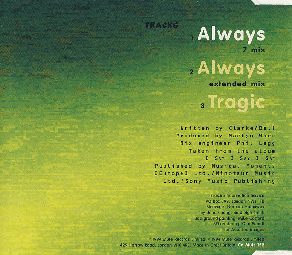 Erasure - Always - Used CD image 8