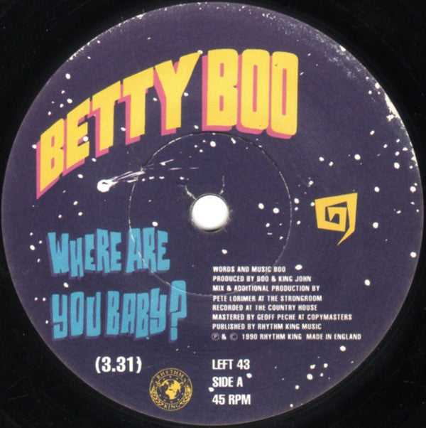 Betty Boo - Where Are You Baby? - Used Vinyl Record 7" image 3