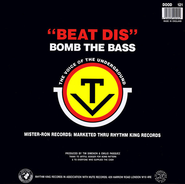 Bomb The Bass - Beat Dis - Used Vinyl Record 12" image 2