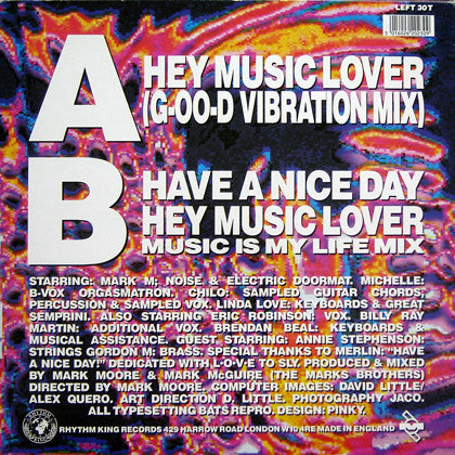 S'Express - Hey Music Lover - Used Vinyl Record 12" image 2