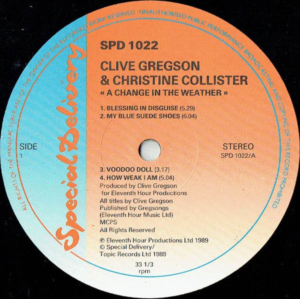 Clive Gregson And Ch - A Change In The Weather - Used Vinyl Record image 3