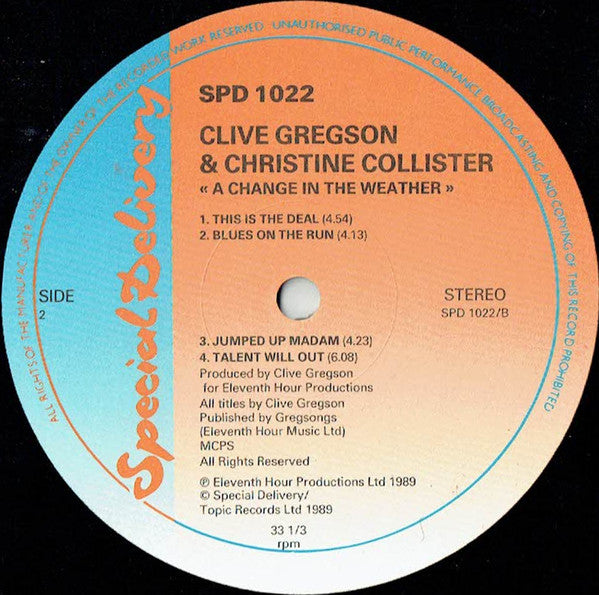 Clive Gregson And Ch - A Change In The Weather - Used Vinyl Record image 4