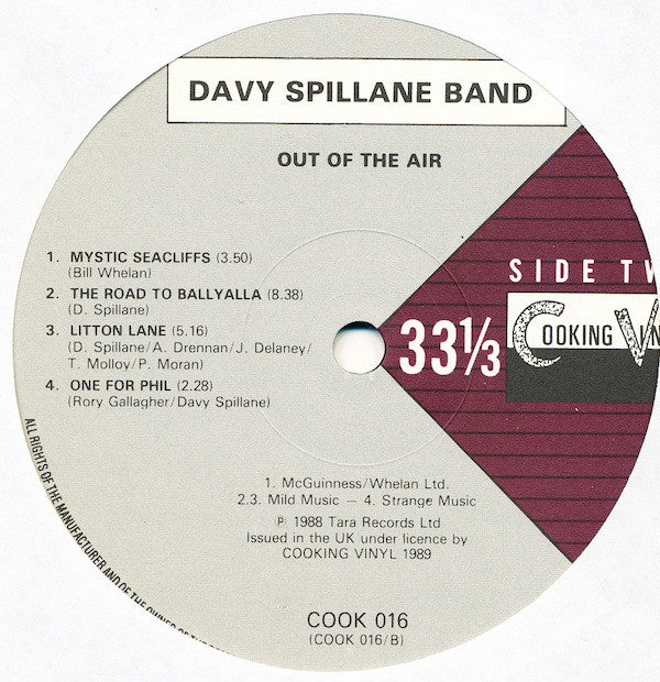 Davy Spillane - Out Of The Air - Used Vinyl Record image 2