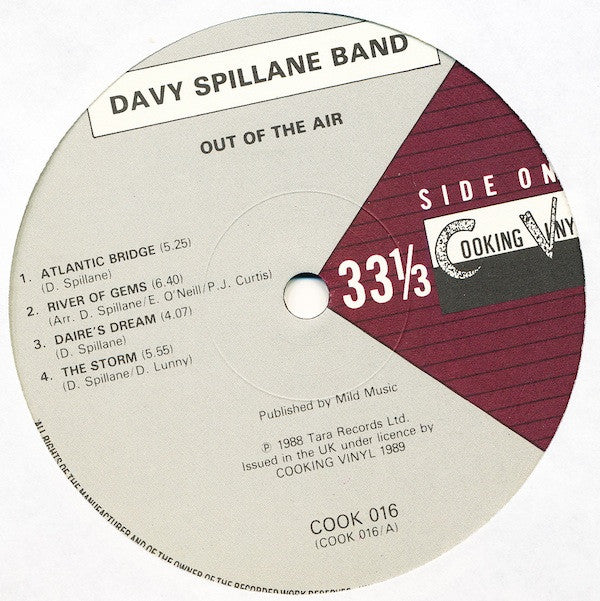 Davy Spillane - Out Of The Air - Used Vinyl Record image 3