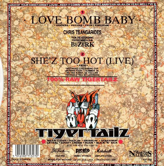 Tigertailz - Love Bomb Baby - Used Vinyl Record 7" image 2