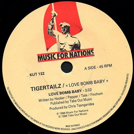 Tigertailz - Love Bomb Baby - Used Vinyl Record 7" image 3