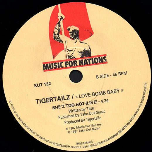 Tigertailz - Love Bomb Baby - Used Vinyl Record 7" image 4