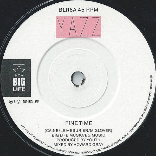 Yazz - Fine Time - Used Vinyl Record 7" image 3