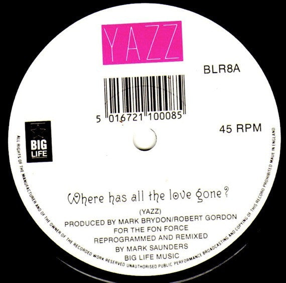 Yazz - Where Has All The Love Gone? - Used Vinyl Record 7" image 7