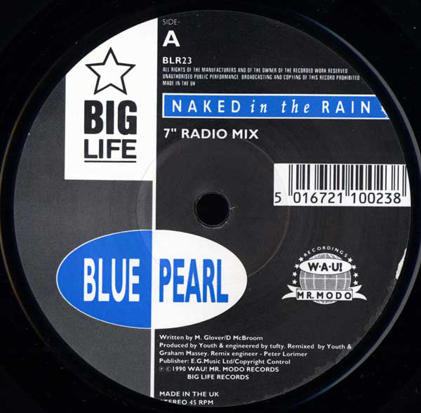 Blue Pearl - Naked In The Rain - Used Vinyl Record 7" image 3