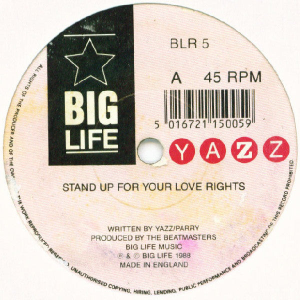 Yazz - Stand Up For Your Love Rights - Used Vinyl Record 7" image 3