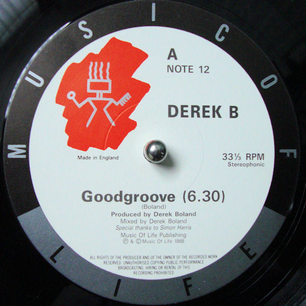 Derek B - Good Groove - Used Vinyl Record 12" image 3