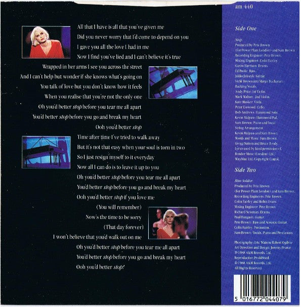 Sam Brown - Stop! - Used Vinyl Record 7" image 7