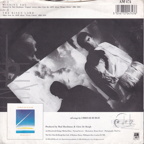 Chris de Burgh - Missing You - Used Vinyl Record 7" image 6