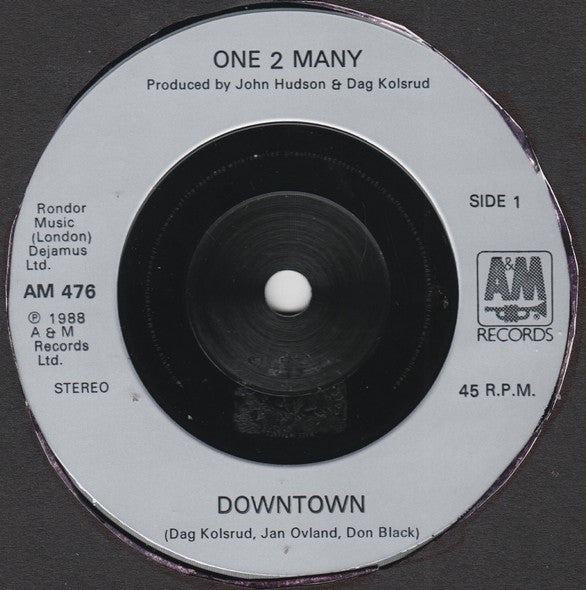 One 2 Many - Downtown - Used Vinyl Record 7" image 3