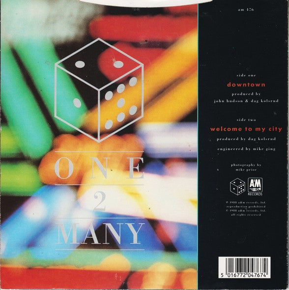 One 2 Many - Downtown - Used Vinyl Record 7" image 6