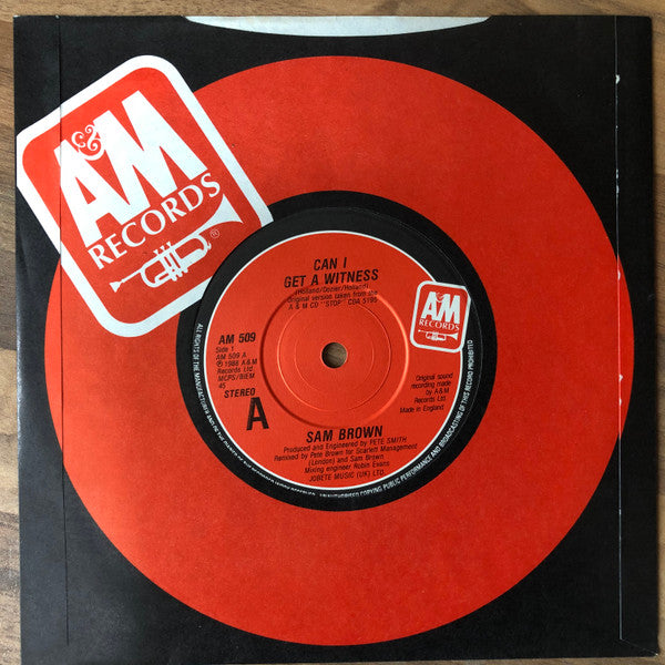 Sam Brown - Can I Get A Witness? - Used Vinyl Record 7" image 5