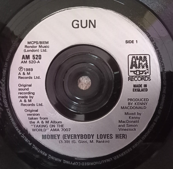 Gun - Money (Everybody Loves Her) - Used Vinyl Record 7" image 7